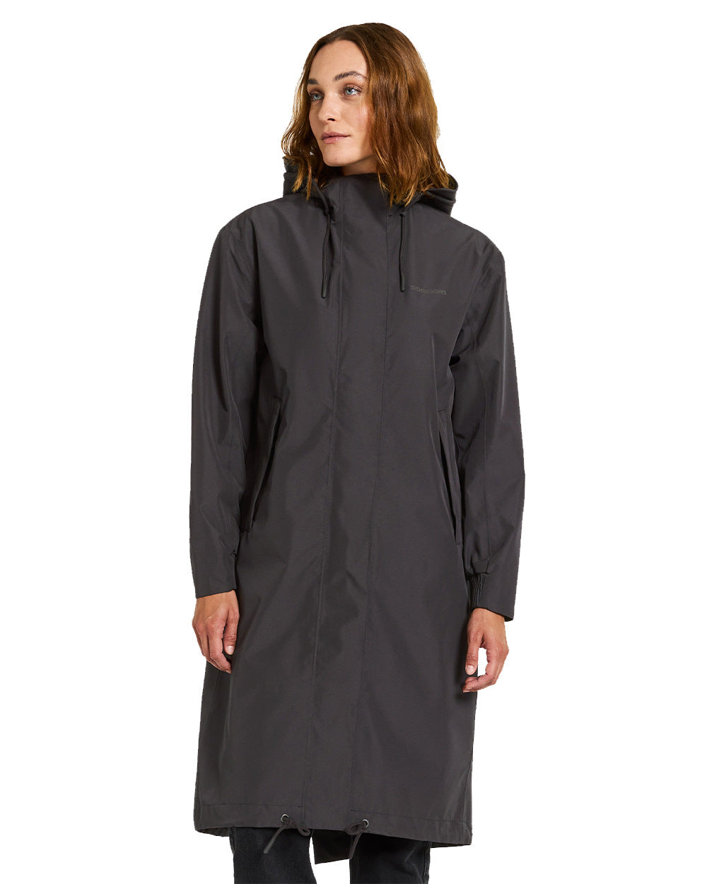 Black Coloured Didriksons Alice Womens Parka Long 2 On A White Background 