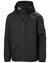 Black Coloured Helly Hansen Childrens Crew Hooded Jacket On A White Background #colour_black