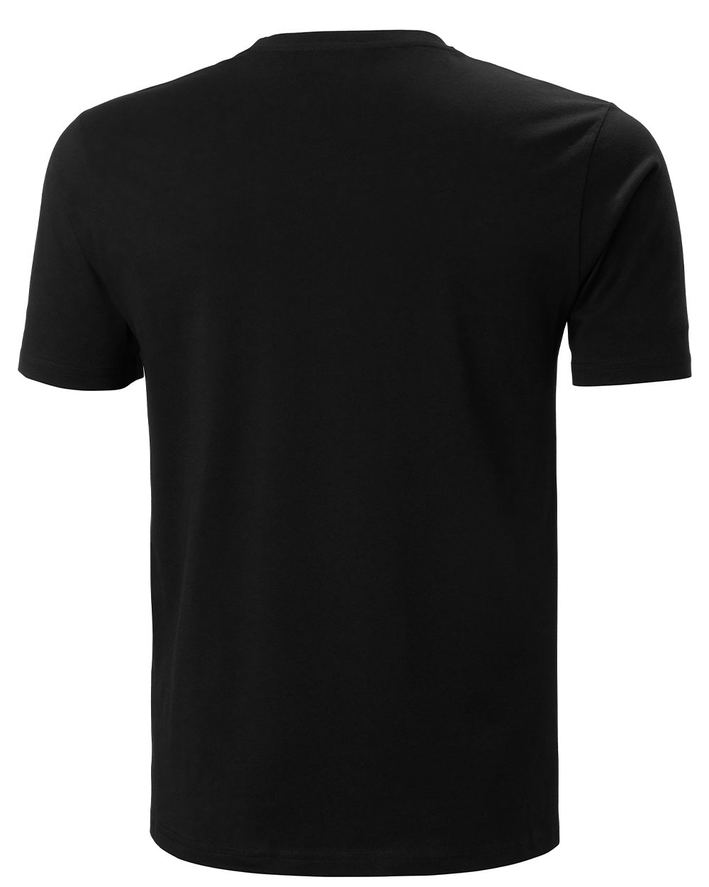 Black Coloured Helly Hansen Mens Logo T-Shirt On A White Background 