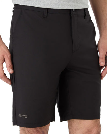 Black Coloured Musto Mens RIB Fast Dry Shorts On A White Background 
