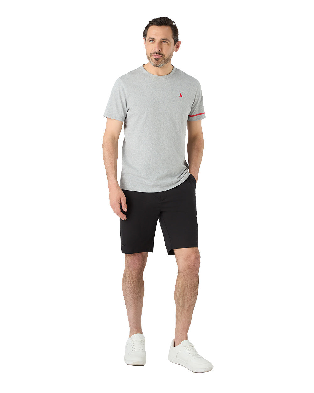 Black Coloured Musto Mens RIB Fast Dry Shorts On A White Background 