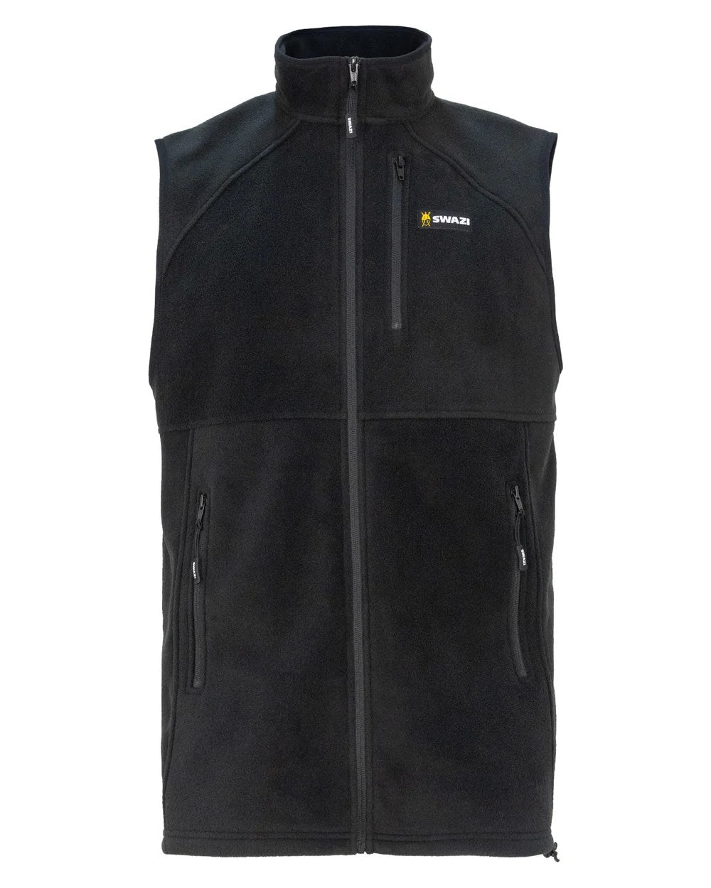 Black Coloured Swazi Sherpa Vest On A White Background 