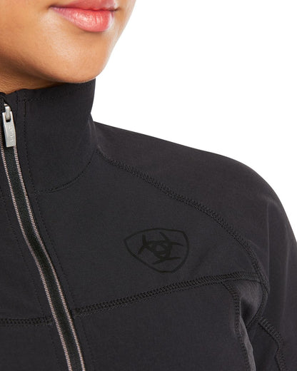 Black Coloured Ariat Womens Agile Softshell Jacket On A White Background 