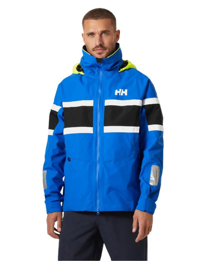 Cobalt 2 coloured Helly Hansen Mens Salt Original Sailing Jacket on white background 