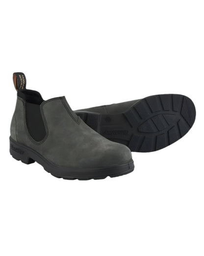 Rustic Black Coloured Blundstone 2035 Rustic Black Chelsea Boots on outdoor background 