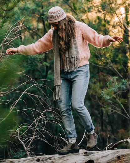 Rustic Brown Coloured Blundstone 2036 Rustic Brown Shoes on outdoor background 
