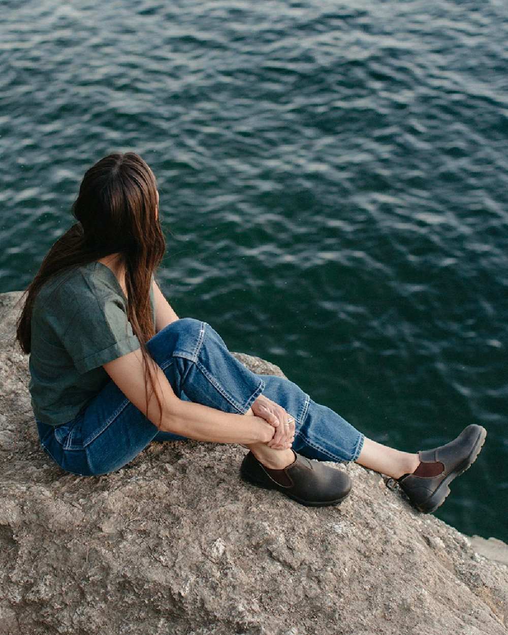 Stout Brown Coloured Blundstone 2038 Stout Brown Shoes on outdoor background 