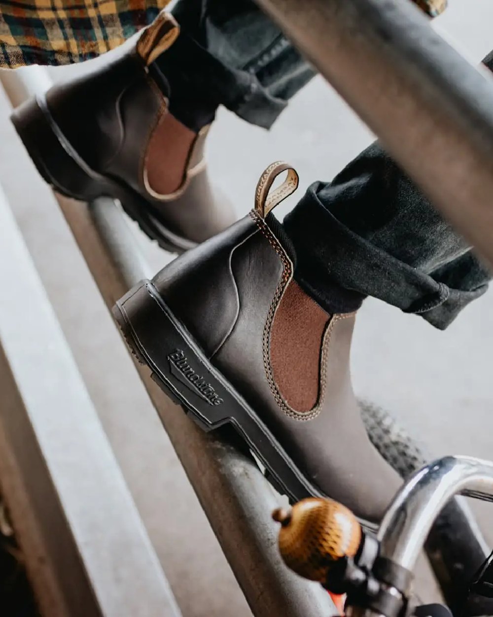 Stout Brown Coloured Blundstone 2038 Stout Brown Shoes on indoor background 