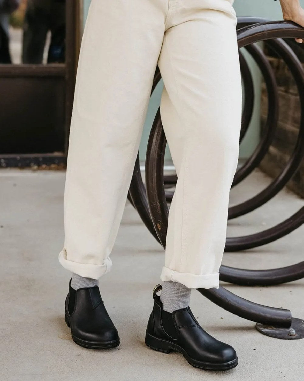 Black Coloured Blundstone 2039 Black Chelsea Boots on Indoor background 