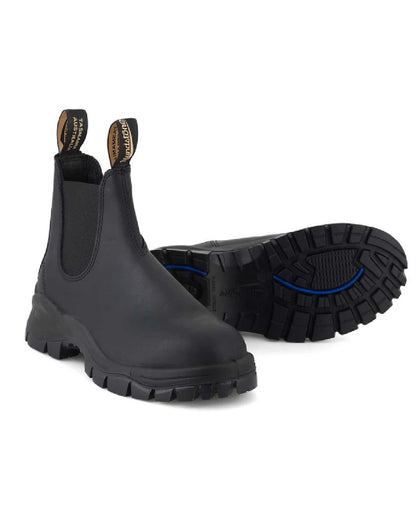 Black coloured Blundstone 2240 Black Leather Chelsea Boots on white background 