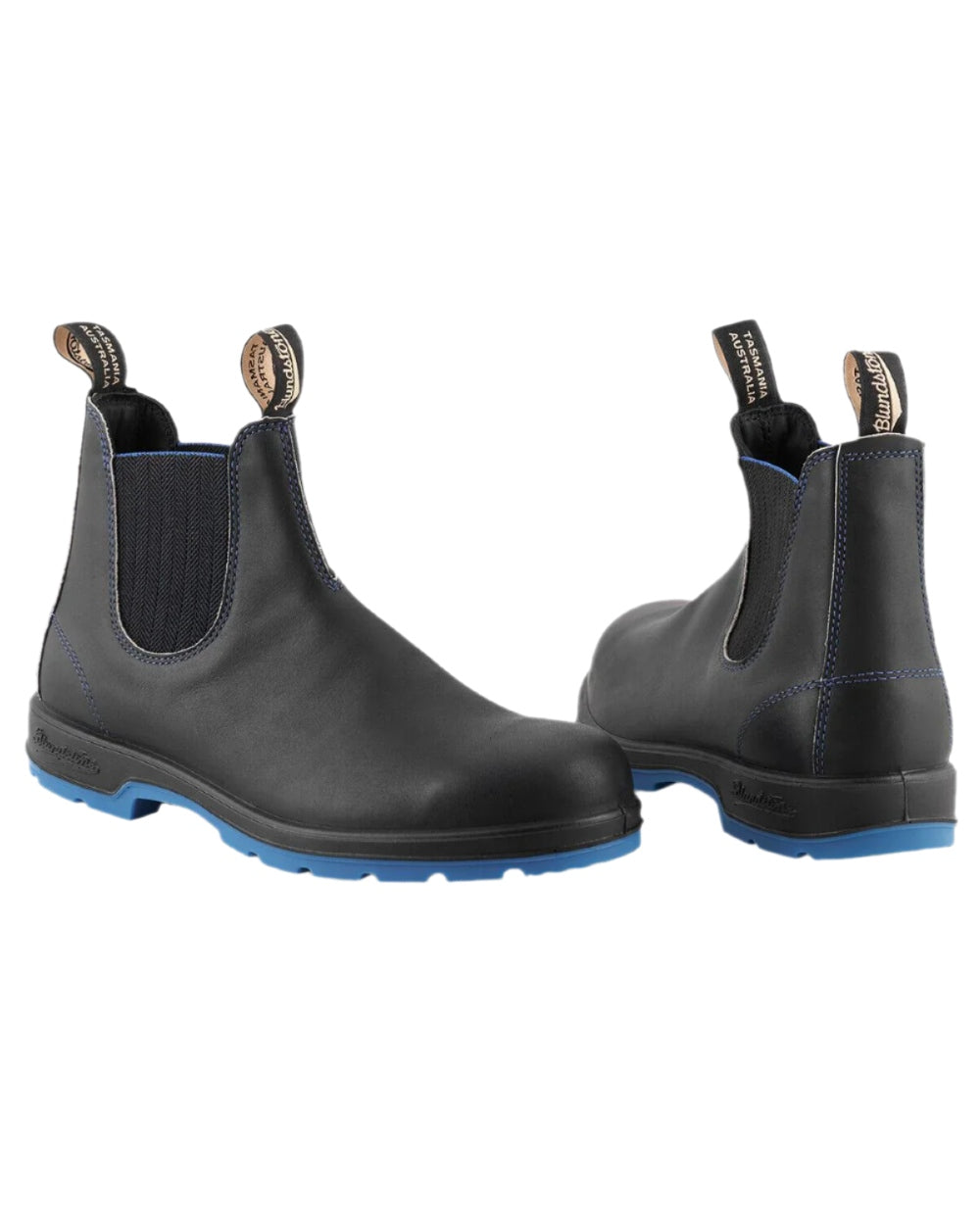 Black Blue Black Coloured Blundstone 2343 Black Blue Black Chelsea Boots on white background 