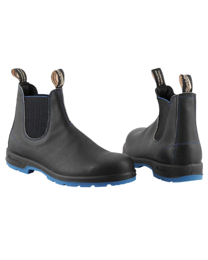 Black Blue Black Coloured Blundstone 2343 Black Blue Black Chelsea Boots on white background 