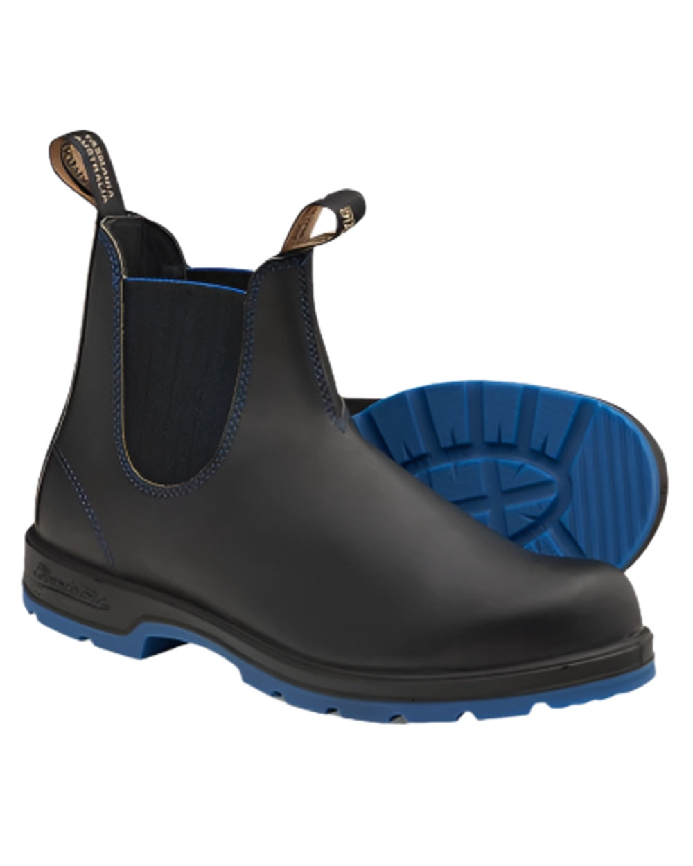 Black Blue Black Coloured Blundstone 2343 Black Blue Black Chelsea Boots on white background 