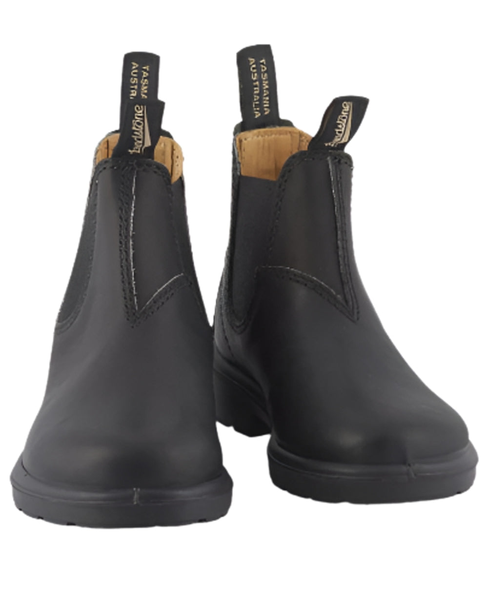 Black Coloured Blundstone Childrens 531 Black Leather Boots on white background 