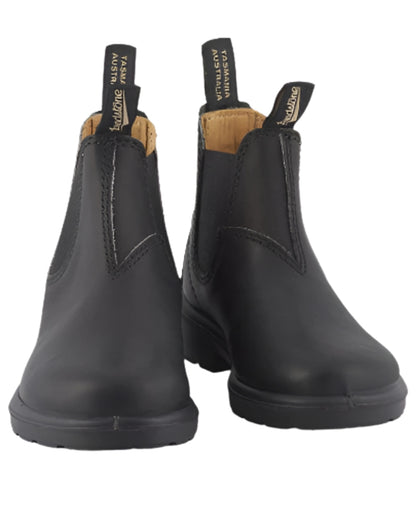 Black Coloured Blundstone Childrens 531 Black Leather Boots on white background 