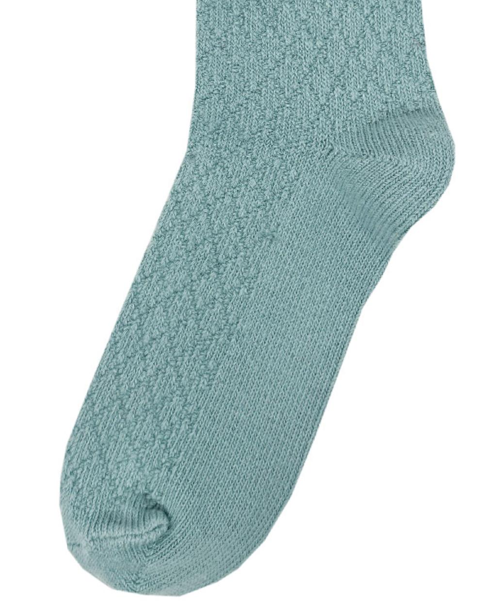 Duck Egg Grey Black Bramble Womens Textured Casual Boot Socks Triple Pack on white background 