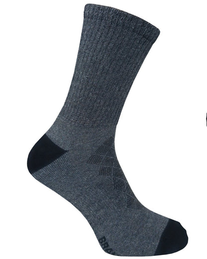 Khaki Grey Black coloured Bramble Mens Comfort Top Socks Triple Pack on white background 