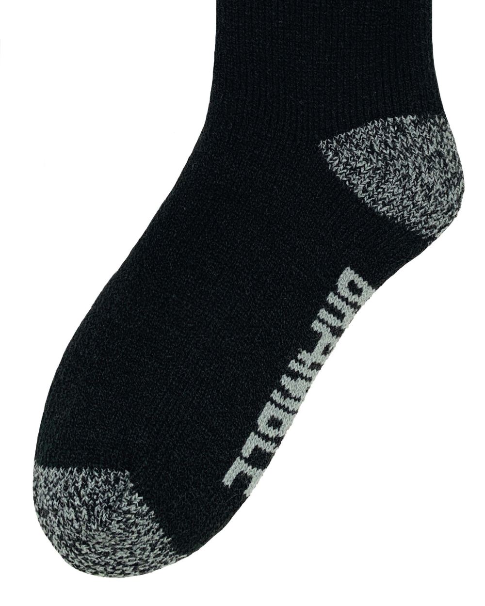 Black coloured Bramble Mens Thermasock With Embroidered Logo on white background 