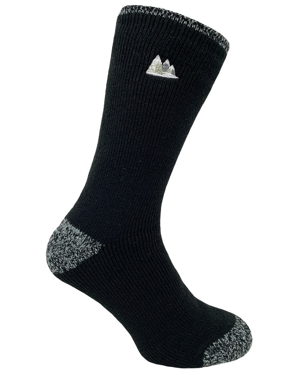 Black coloured Bramble Mens Thermasock With Embroidered Logo on white background 