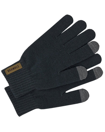 Grey coloured Bramble Mens Three Piece Waffle Hat Gloves Scarf Set on white background 