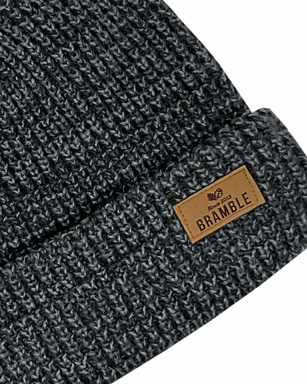 Grey coloured Bramble Mens Three Piece Waffle Hat Gloves Scarf Set on white background 