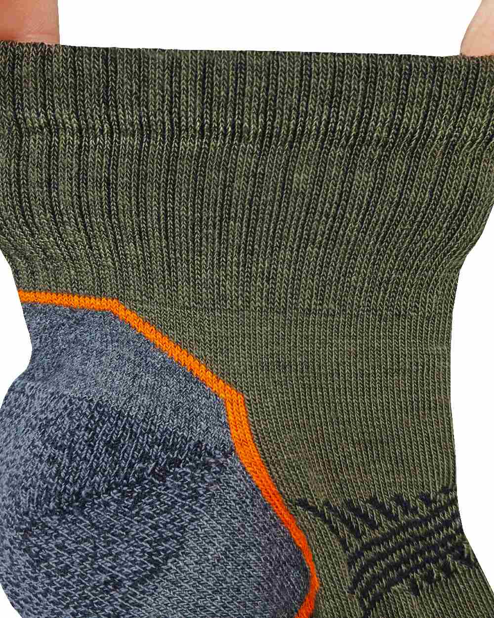 Khaki Grey Oat coloured Bramble Mens Tipping Lowcut Socks Triple Pack on white background 