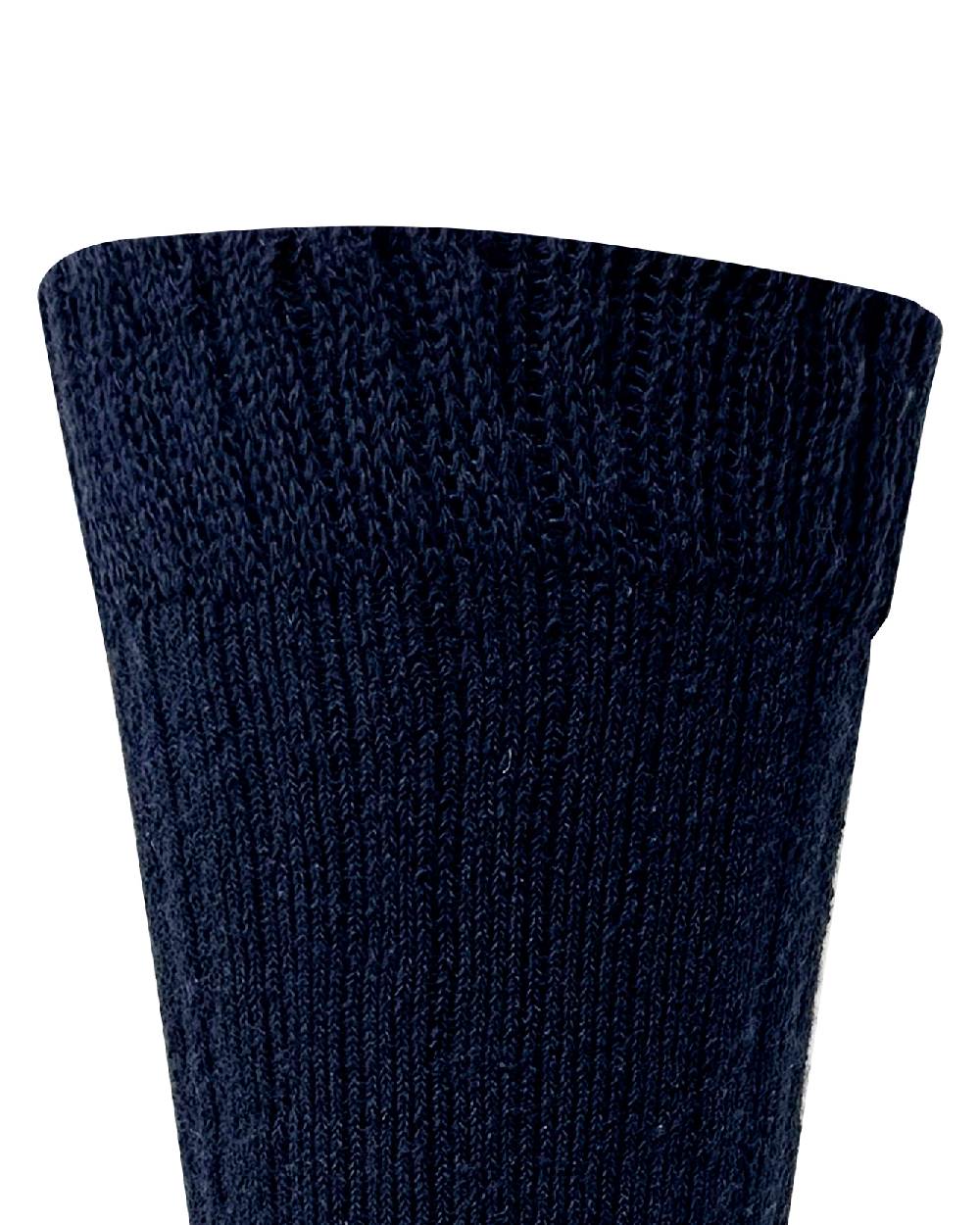 Navy Grey Mix coloured Bramble Mens Trekker Socks Triple Pack on white background 