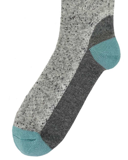 Grey Blue coloured Bramble Womens Weekend Rambler Socks Twin Pack on white background 