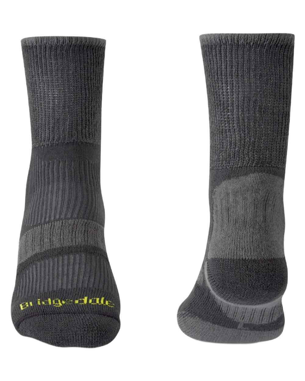 Black coloured Bridgedale Lightweight Cotton Cool Socks on white background 