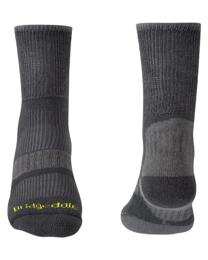 Black coloured Bridgedale Lightweight Cotton Cool Socks on white background 