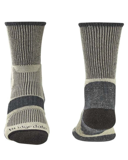 Charcoal coloured Bridgedale Lightweight Cotton Cool Socks on white background 