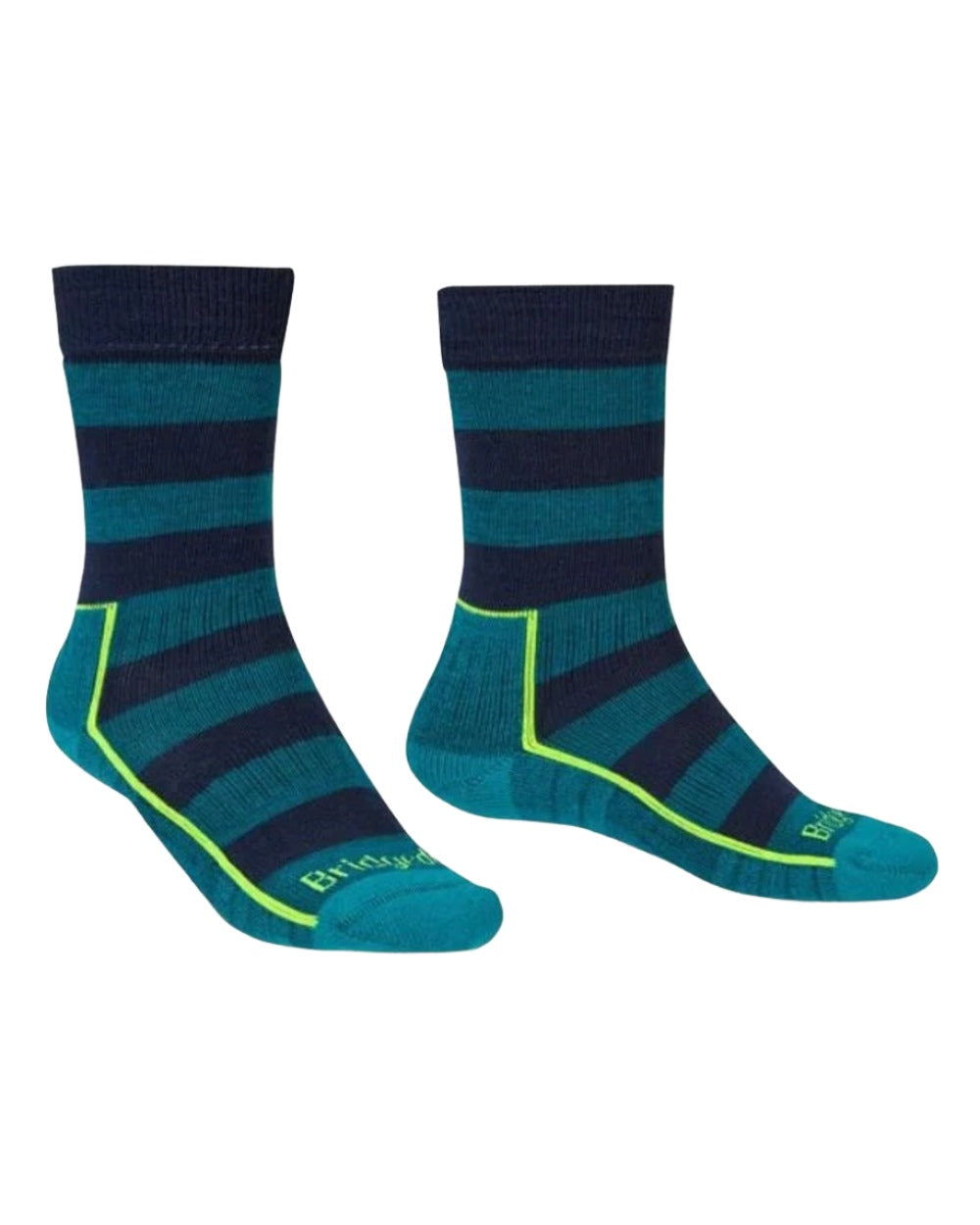 Patrol Navy coloured Bridgedale Lightweight Merino Performance Boot Socks on white background 