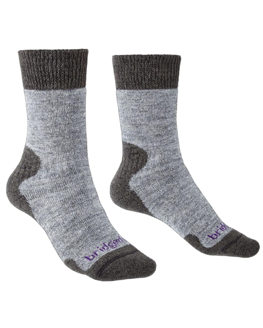 Grey coloured Bridgedale Womens Explorer Heavyweight Comfort Socks on white background 