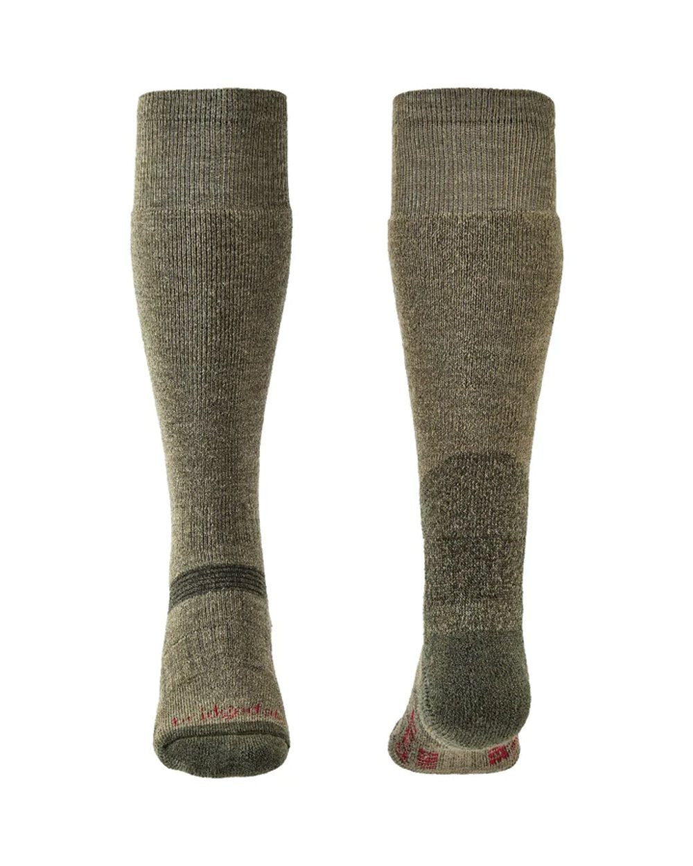 Green coloured Bridgedale Heavyweight Merino Performance Knee Socks on white background 