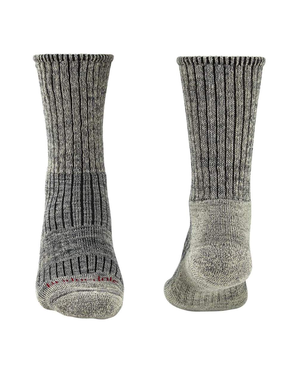 Stone Grey coloured Bridgedale Hike Midweight Merino Comfort Socks on a white background 