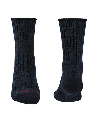 Navy coloured Bridgedale Hike Midweight Merino Comfort Socks on a white background 
