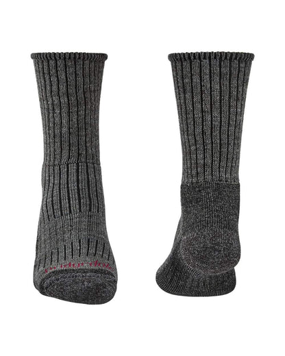 Charcoal coloured Bridgedale Hike Midweight Merino Comfort Socks on a white background 