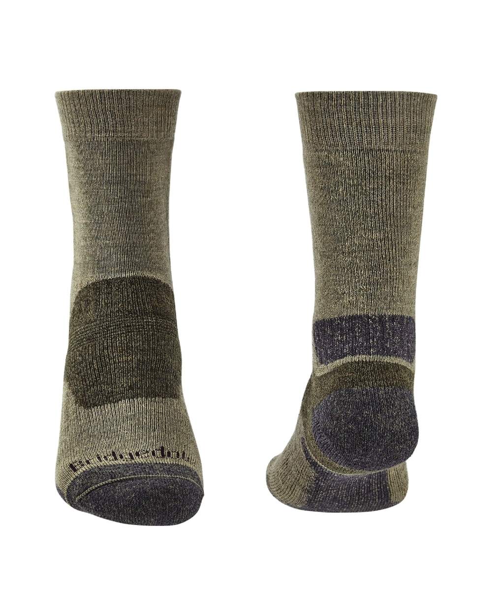 Green coloured Bridgedale Hike Midweight Merino Performance Socks on white background 