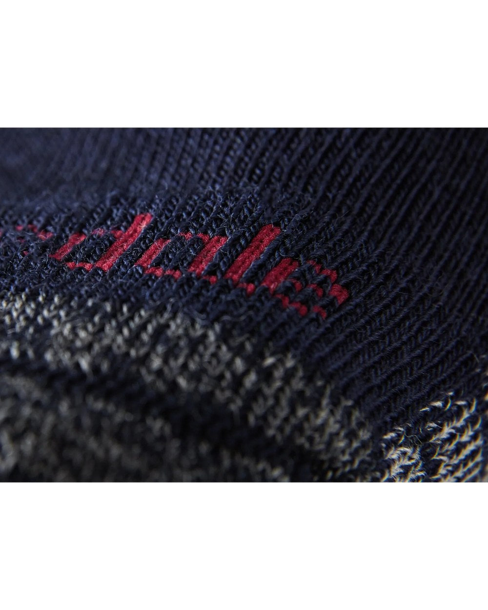 Navy/Grey coloured Bridgedale Lightweight Merino Performance Boot Socks on white background 