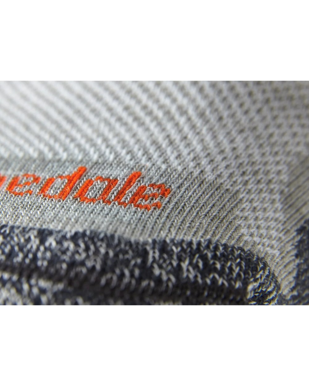 Gunmetal coloured Bridgedale Ultra Light Merino Performance Crew Socks on white background 