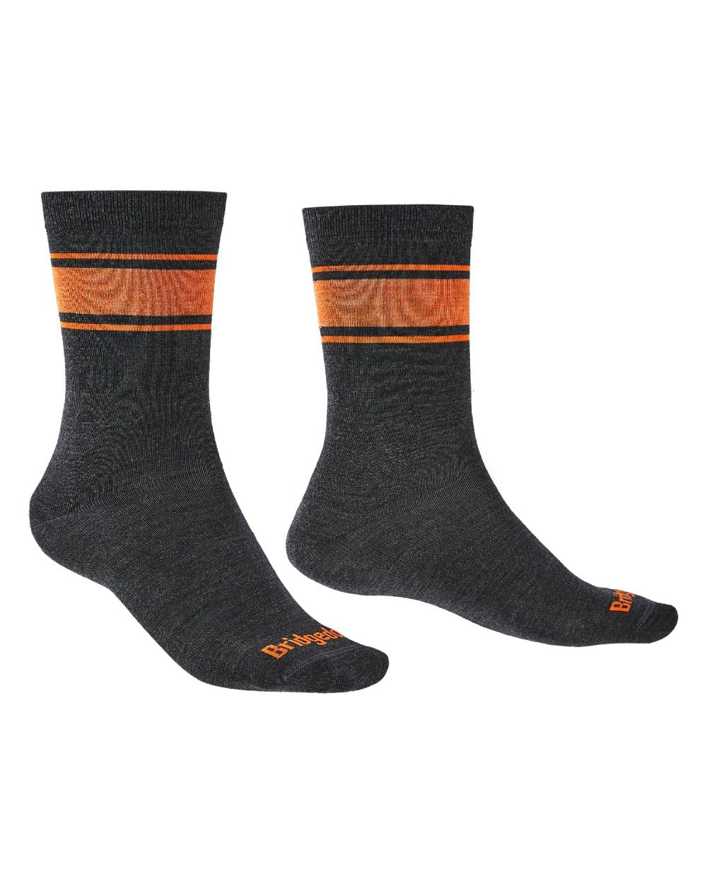 Graphite coloured Bridgedale Ultra Light Merino Performance Socks on white background 