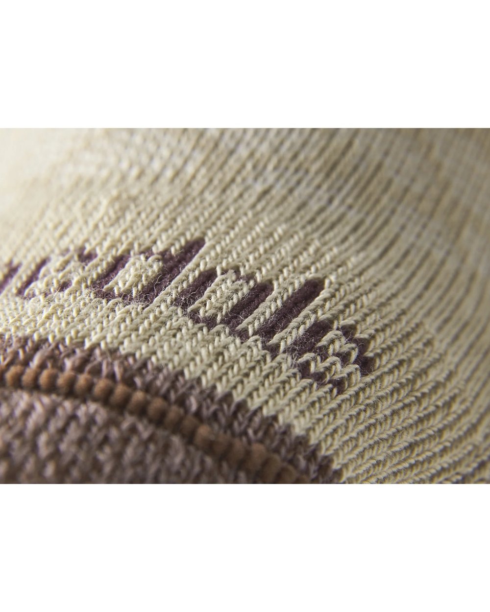 Close up of Sand coloured Bridgedale Womens Lightweight Merino Comfort Boot Socks on a white background 