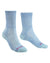 Front Powder Blue coloured Bridgedale Womens Lightweight Merino Comfort Boot Socks on a white background #colour_powder-blue