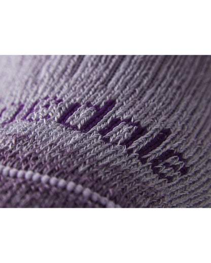 Violet coloured Bridgedale Womens Midweight Merino Comfort Boot Socks on white background 