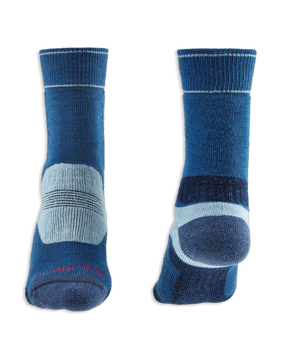 Blue Sky Coloured Bridgedale Womens Midweight Merino Performance Socks On White Background 