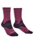 Berry coloured Bridgedale Womens Midweight Merino Performance Socks on white background #colour_berry