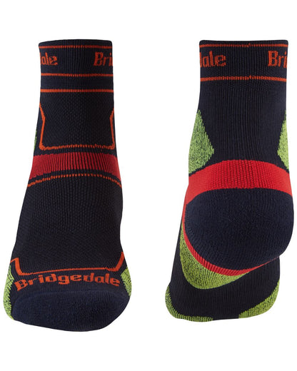 Navy coloured Bridgedale Mens Trail Run Ultralight T2 Coolmax Sport Socks on white background 