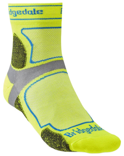 Yellow coloured Bridgedale Mens Trail Run Ultralight T2 Coolmax Sport Socks on white background 