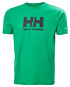 Bright Green Helly Hansen Mens Logo T-Shirt On A White Background #colour_bright-green