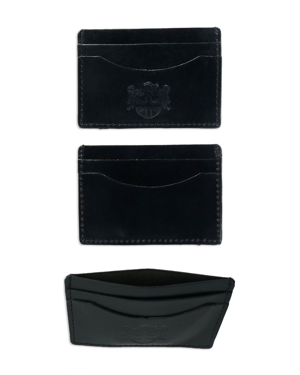 British Bag Co. Glossy Leather Card Holder in Black 